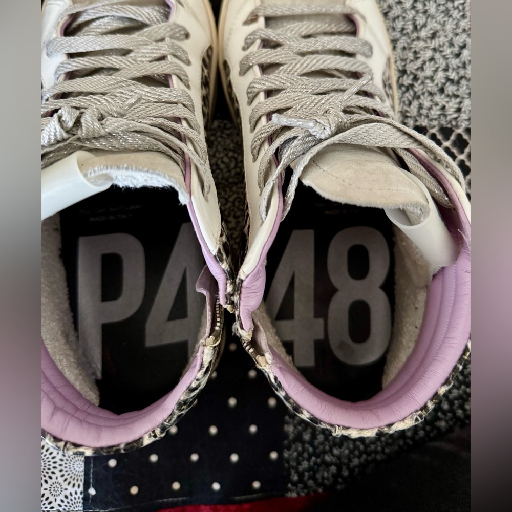 P448 Leopard Print High-Top Sneakers - Picture 7 of 9
